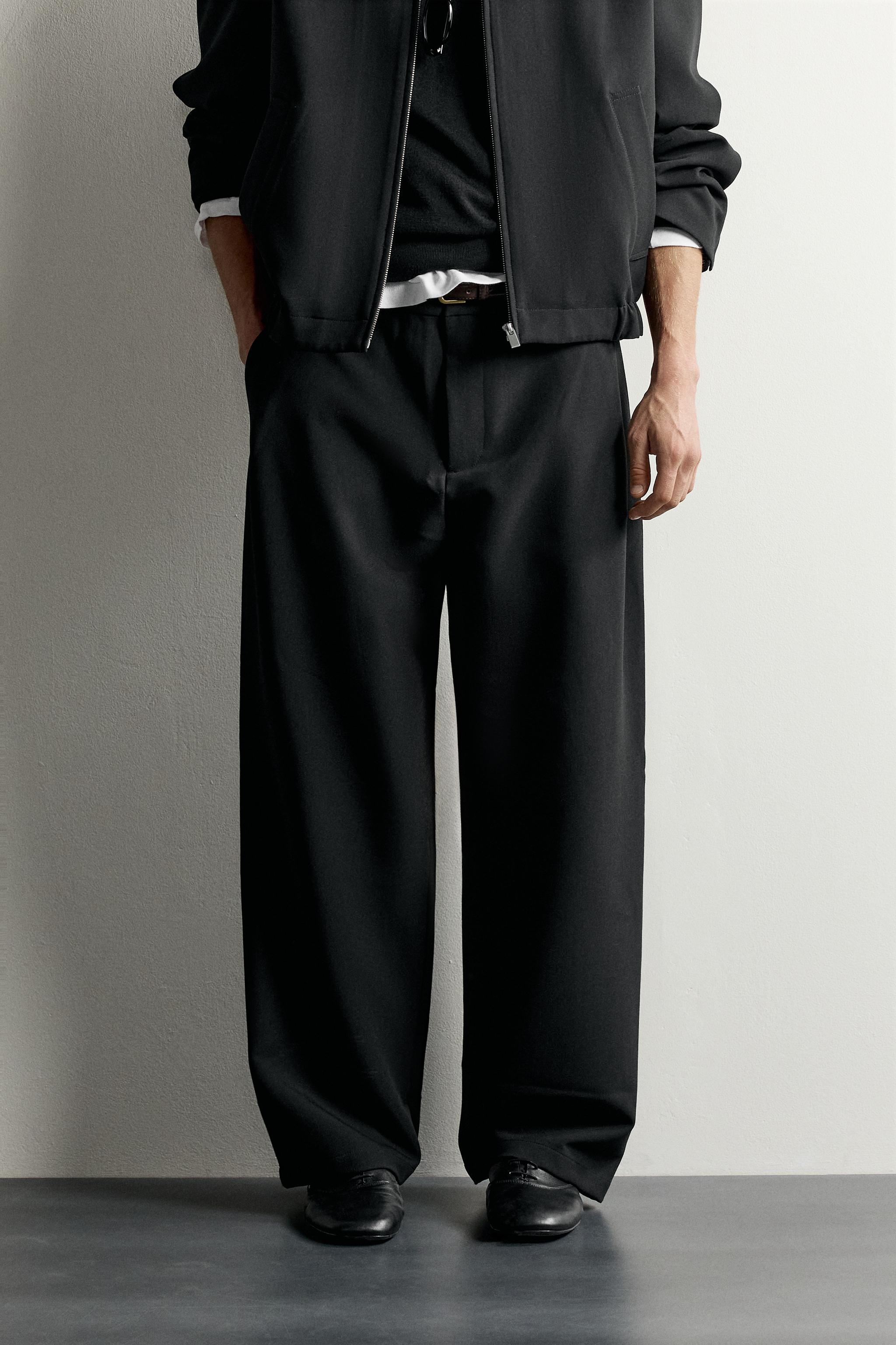 SIDE-PLEAT WIDE-FIT PANTS